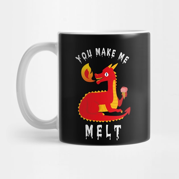 🐲 "You Make Me Melt" Cute Fire-Breathing Dragon by Pixoplanet